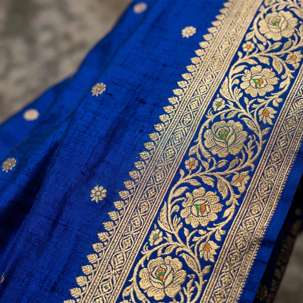 Mulberry silk saree draping